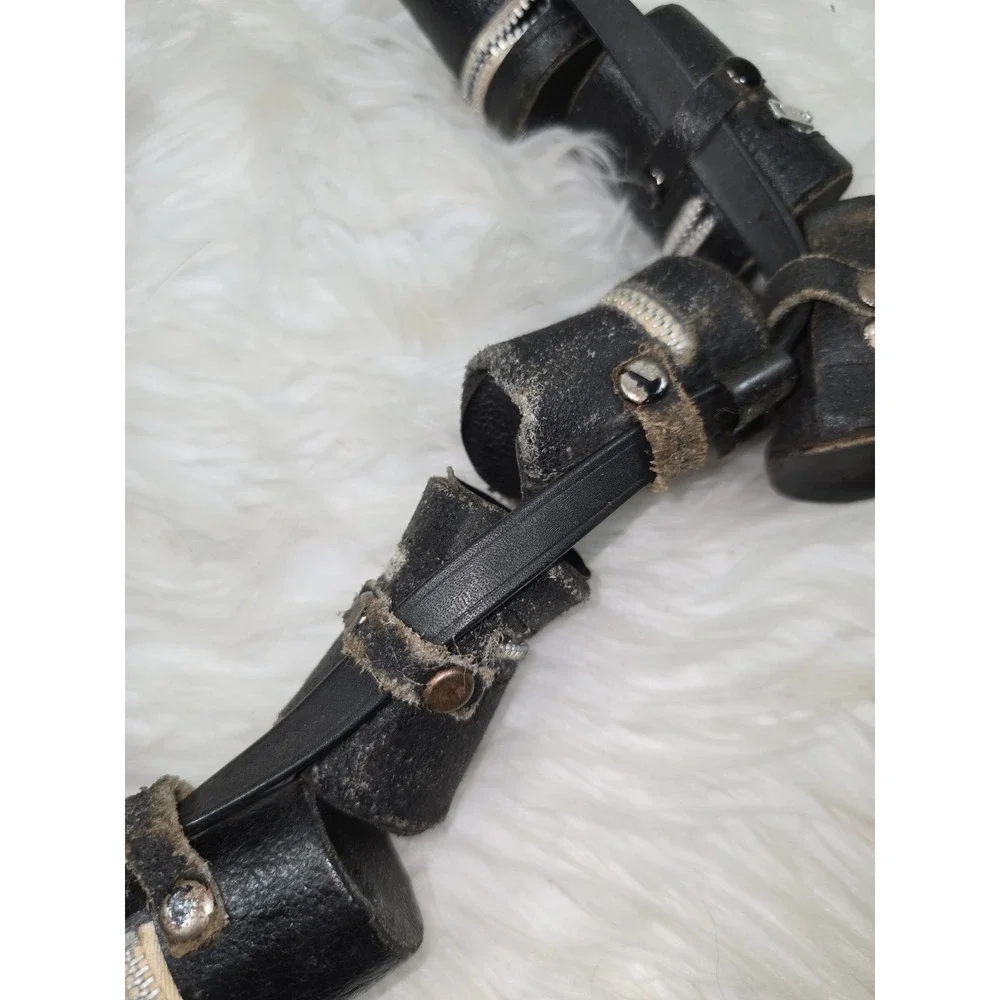 11 Vintage Sm1960's Black Leather 35mm Film Roll Holder Canister Case Zippered